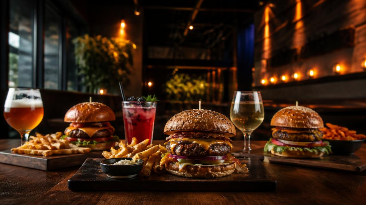 Hamburgueria artesanal em ambiente moderno